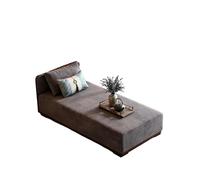 KIBONCY Linen Chaise Lounge Indoor, Solid Wood Frame Sofa with Decorative Pillows, Comfortable Single Bed for Small Living Spaces(B,180x50x68cm)