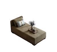 KIBONCY Linen Chaise Lounge Indoor, Solid Wood Frame Sofa with Decorative Pillows, Comfortable Single Bed for Small Living Spaces(A,190x60x68cm)