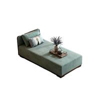 KIBONCY Linen Chaise Lounge Indoor, Solid Wood Frame Sofa with Decorative Pillows, Comfortable Single Bed for Small Living Spaces(C,180x80x68cm)