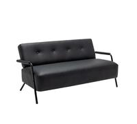 KIBONCY Love Seat Mini Couch Small Settee Loveseat Bench for Living Room, Modern Accent Chairs, Mid-Century Armchair PU Leather Chair(C,125cm)