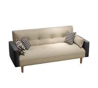KIBONCY Loveseat Sofa, Upholstered Small Couch for Bedroom Solid & Easy to Install Modern Linen Bed - Multifunctional Convertible(C,1.4x1.1m)