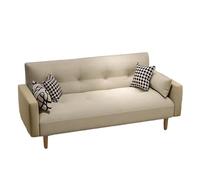KIBONCY Loveseat Sofa, Upholstered Small Couch for Bedroom Solid & Easy to Install Modern Linen Bed - Multifunctional Convertible(D,2x1.1m)