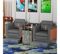 KIBONCY Luxury Billiard Club Rest Sofa, Water-resistant Cat-proof Leather Pool Table Side Spectator Seating, Multi-person Viewing Couch for Game Hall(B)