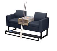 KIBONCY Luxury Billiard Lounge Sofa, Modern Viewing Couch with Built-in Side Table & Cup Holder, Soft Upholstered Seat for Pool Hall & Game Center(E)