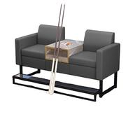 KIBONCY Luxury Billiard Lounge Sofa, Modern Viewing Couch with Built-in Side Table & Cup Holder, Soft Upholstered Seat for Pool Hall & Game Center(A)