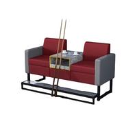 KIBONCY Luxury Billiard Lounge Sofa, Modern Viewing Couch with Built-in Side Table & Cup Holder, Soft Upholstered Seat for Pool Hall & Game Center(H)