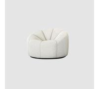 KIBONCY Luxury Cream Boucle Sofa, Artistic Curved, Soft Teddy Upholstered Couch with Accent Pillows for Small Spac4-Seater for Home & Lounge(A)