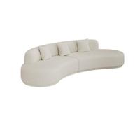 KIBONCY Luxury Crescent Shaped Sectional Sofa, Soft Suede Upholstered Curved Couch, Modern Oversized Deep Seat with Decor Pillows for Living Room(C)