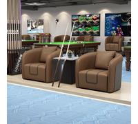 KIBONCY Luxury Pool Hall Lounge Sofa & Chair, Heavy-Duty Upholstered Viewing Seating with Cup Holders for Club & Tournament Use(C)