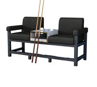 KIBONCY Luxury Pool Hall Viewing Sofa with Integrated Side Table, Modern Design Lounge Couch & Drink Holder, Soft PU Leather Upholstered Seat(B)