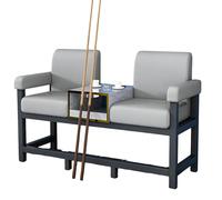 KIBONCY Luxury Pool Hall Viewing Sofa with Integrated Side Table, Modern Design Lounge Couch & Drink Holder, Soft PU Leather Upholstered Seat(C)