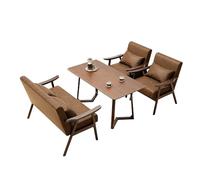 KIBONCY Mid-Century Modern Accent Chair Leather Mid Century, Reading Chairs with Extra-Thick Backrest for Living Room, Bedroom(1)