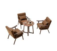 KIBONCY Mid-Century Modern Accent Chair Leather Mid Century, Reading Chairs with Extra-Thick Backrest for Living Room, Bedroom(4)