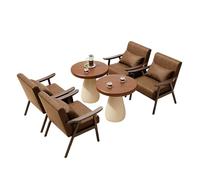 KIBONCY Mid-Century Modern Accent Chair Leather Mid Century, Reading Chairs with Extra-Thick Backrest for Living Room, Bedroom(6)