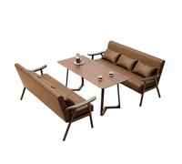 KIBONCY Mid Century Modern Accent Chair with Ottoman PU Leather Reading Arm Chairs Solid Wood Armrests and Legs for Bedroom Living Room(7)