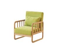 KIBONCY Mid-Century Modern Accent Chair with Solid Wood Frame, Linen Upholstered Armchair Comfortable for Living Room Office(E,130cm)