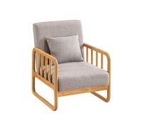 KIBONCY Mid-Century Modern Accent Chair with Solid Wood Frame, Linen Upholstered Armchair Comfortable for Living Room Office(A,150cm)