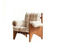 KIBONCY Mid-Century Modern Accent Chair with Solid Wood Frame Oversized Cushion Comfortable Upholstered Armchair for Home(A)