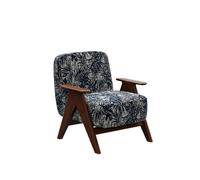 KIBONCY Mid-Century Modern Accent Chair Wood with Plush Cushion for Bedroom Upholstered Armchair for Living Room(B)