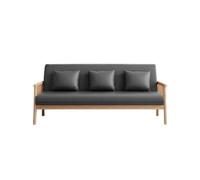 KIBONCY Mid-Century Modern Cat Scratch Loveseat, Solid Wood Frame Upholstered Sofa Pet-Friendly Leather,for Living Room(E,155cm)