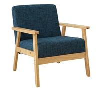 KIBONCY Mid-Century Solid Wood Sofa Chair Comfy Bedroom Chairs for Adults,Small Wide Reading Nook Arm, Modern for Living Room, Office(4)