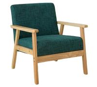 KIBONCY Mid-Century Solid Wood Sofa Chair Comfy Bedroom Chairs for Adults,Small Wide Reading Nook Arm, Modern for Living Room, Office(5)