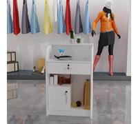 KIBONCY Mini bancone for cassiere, piccolo tavolo da reception moderno con armadietto for barbiere, boutique, negozio al dettaglio(K,60x42x95cm)