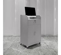 KIBONCY Mini bancone for cassiere, piccolo tavolo da reception moderno con armadietto for barbiere, boutique, negozio al dettaglio(D,60x42x95cm)