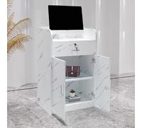 KIBONCY Mini bancone for cassiere, piccolo tavolo da reception moderno con armadietto for barbiere, boutique, negozio al dettaglio(H,60x42x95cm)