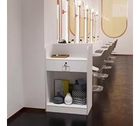 KIBONCY Mini bancone for cassiere, piccolo tavolo da reception moderno con armadietto for barbiere, boutique, negozio al dettaglio(O,60x42x95cm)