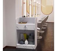 KIBONCY Mini bancone for cassiere, piccolo tavolo da reception moderno con armadietto for barbiere, boutique, negozio al dettaglio(Q,60x42x95cm)
