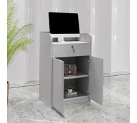 KIBONCY Mini bancone for cassiere, piccolo tavolo da reception moderno con armadietto for barbiere, boutique, negozio al dettaglio(F,60x42x95cm)