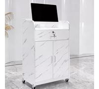 KIBONCY Mini bancone for cassiere, piccolo tavolo da reception moderno con armadietto for barbiere, boutique, negozio al dettaglio(A,60x42x95cm)