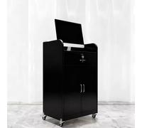 KIBONCY Mini bancone for cassiere, piccolo tavolo da reception moderno con armadietto for barbiere, boutique, negozio al dettaglio(E,80x42x95cm)