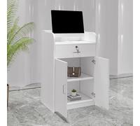 KIBONCY Mini bancone for cassiere, piccolo tavolo da reception moderno con armadietto for barbiere, boutique, negozio al dettaglio(I,80x42x95cm)