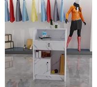 KIBONCY Mini bancone for cassiere, piccolo tavolo da reception moderno con armadietto for barbiere, boutique, negozio al dettaglio(M,80x42x95cm)