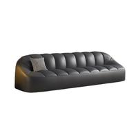 KIBONCY Minimalist Bubble Leather Sofa, 4-Seater Tufted Couch with Decor Pillow for Lounge & Waiting Area id-Century PU,Multi Colors(C,210cm)