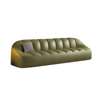 KIBONCY Minimalist Bubble Leather Sofa, 4-Seater Tufted Couch with Decor Pillow for Lounge & Waiting Area id-Century PU,Multi Colors(B,150cm)