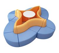KIBONCY Minimalist Curved Sofa and Table Set,Space Saving Curved Sofa Modular Play, for Hotel Lobby, Office, Restaurant, Waiting Room(5)