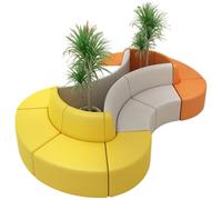 KIBONCY Minimalist Curved Sofa and Table Set,Space Saving Curved Sofa Modular Play, for Hotel Lobby, Office, Restaurant, Waiting Room(8)