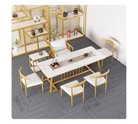 KIBONCY Mobili moderni for servire il tè for ufficio commerciale, tavolo da tè integrato e set di sedie con vassoio da tè incorporato, facile montaggio(A,160CM)