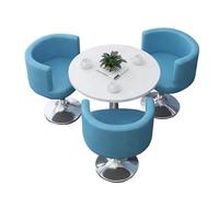 KIBONCY Modern 3-Piece Round Table and Swivel Chair Set, Compact with Chairs, Dining for Small Family Gatherings(P)
