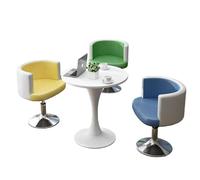 KIBONCY Modern 3-Piece Round Table and Swivel Chair Set, Compact with Chairs, Dining for Small Family Gatherings(D)