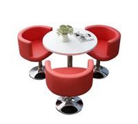 KIBONCY Modern 3-Piece Round Table and Swivel Chair Set, Compact with Chairs, Dining for Small Family Gatherings(B)