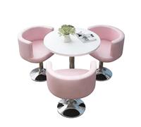 KIBONCY Modern 3-Piece Round Table and Swivel Chair Set, Compact with Chairs, Dining for Small Family Gatherings(L)