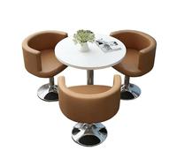 KIBONCY Modern 3-Piece Round Table and Swivel Chair Set, Compact with Chairs, Dining for Small Family Gatherings(M)