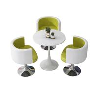 KIBONCY Modern 3-Piece Round Table and Swivel Chair Set, Compact with Chairs, Dining for Small Family Gatherings(G)