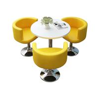KIBONCY Modern 3-Piece Round Table and Swivel Chair Set, Compact with Chairs, Dining for Small Family Gatherings(K)