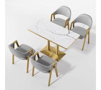 KIBONCY Modern Accent Chair & Table Desk Set,Modern Upholstered Armchair & Table Desk Set, For Home Office, Dining Room, Living Room(6)