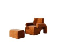 KIBONCY Modern Accent Chair, Velvet Upholstered Armchair Luxury, for Bedroom(B)